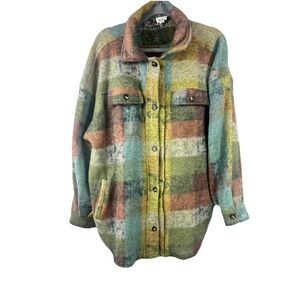 Bibi Oversized Brushed Flannel Shacet XL Hobbitcore Gorpcore Indi Grunge Cozy